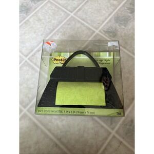 Post-it Pop-Up Note Dispenser BLACK Purse Pocketbook  for 3" x 3" notepads new